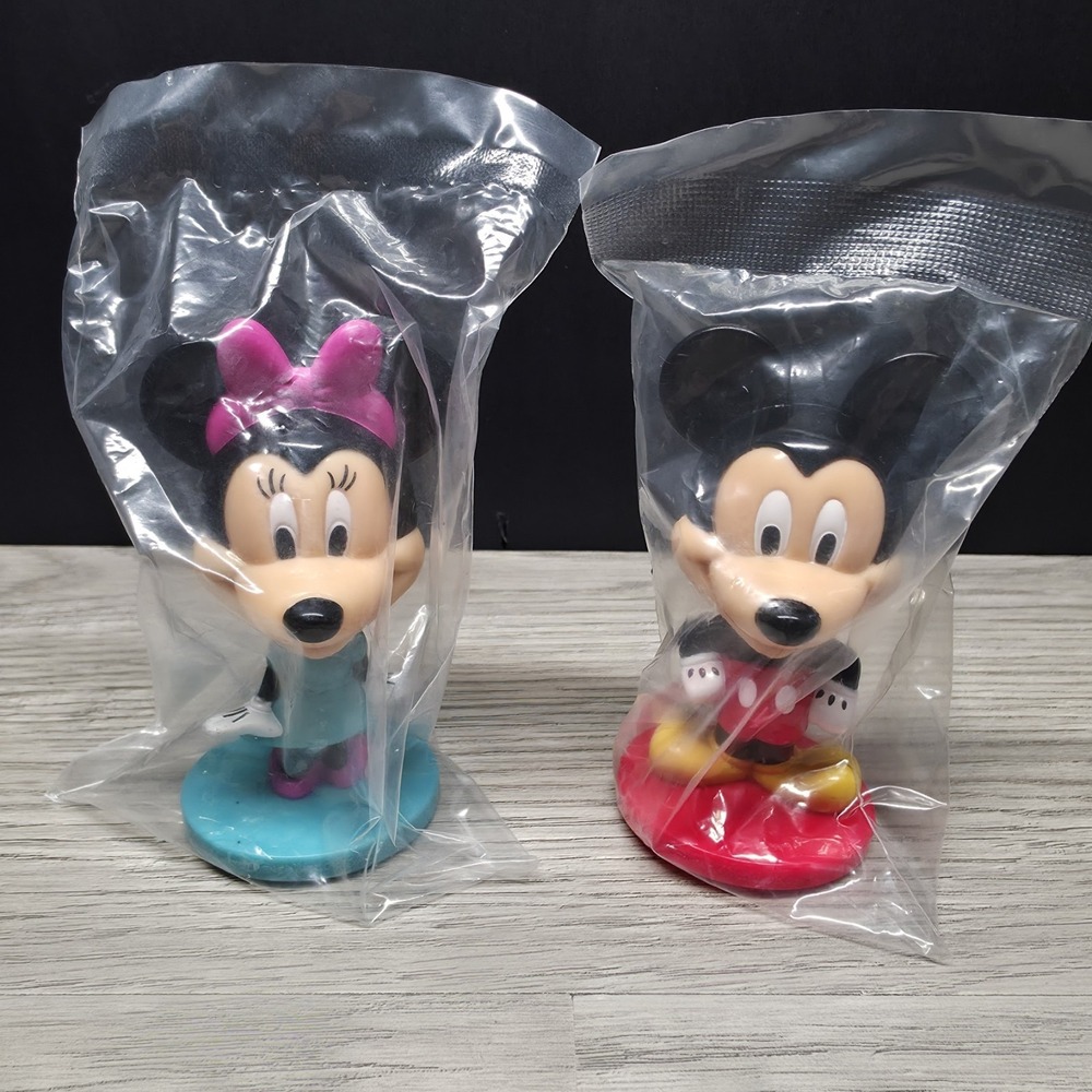 Disney's Mickey & Minnie Bobbleheads By Kellogg's - Great For Cake Toppers‎